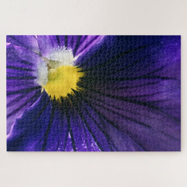 Lila Pansy-Makro-Foto Puzzle (Horizontal)