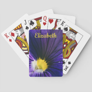 Lila Pansy-Makro-Foto Spielkarten