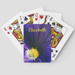 Lila Pansy-Makro-Foto Spielkarten