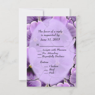 Lila Pansy mit Entree Choice RSVP Card