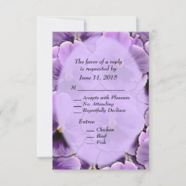 Lila Pansy mit Entree Choice RSVP Card Karte