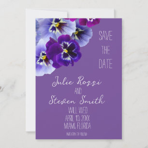 Lila Pansy Platz Save the Date