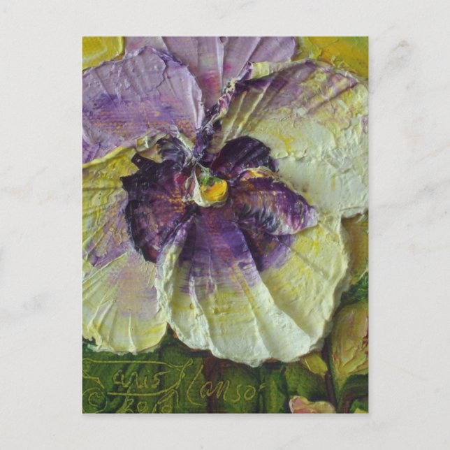 Lila Pansy Postkarte (Vorderseite)