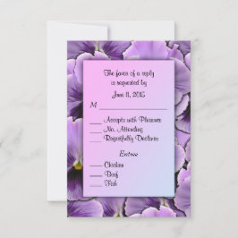 Lila Pansy RSVP Card mit Entree Choice