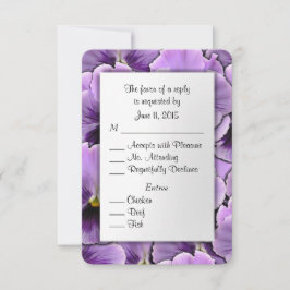 Lila Pansy RSVP Card mit Entree Choice Karte