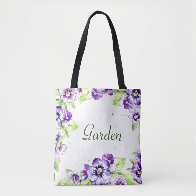 Lila Pansy Tote Bag (Vorderseite)