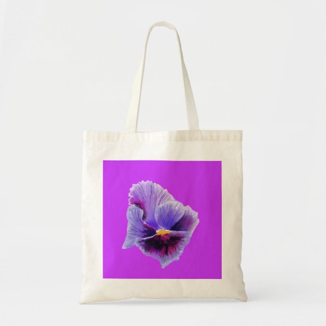 Lila Pansy Tottasche Tragetasche (Vorne)