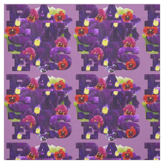 Lila Pansy Typografie, Stoff (Muster)