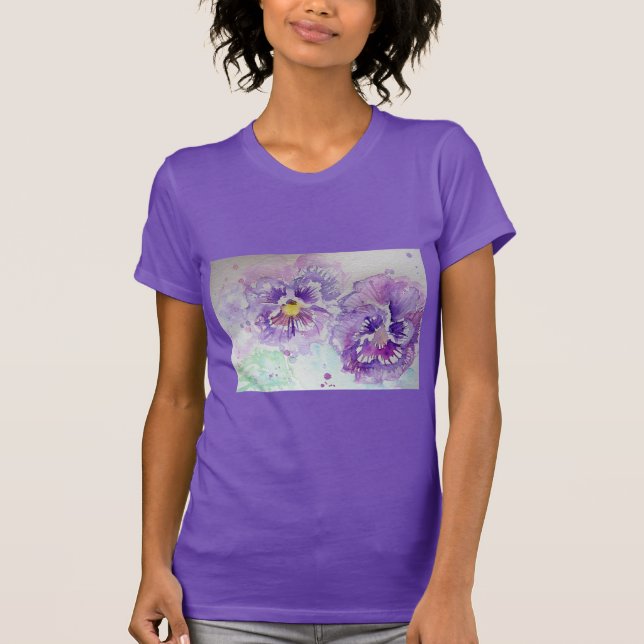 Lila Pansy Violett Blume Art Shirt (Vorderseite)