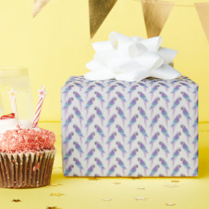 Lila Papageien Geschenkpapier