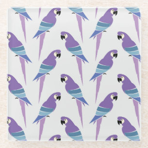 Lila Papageien Glasuntersetzer
