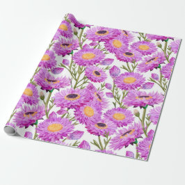 Lila Paper Daisies Blumenblumen Geschenkpapier