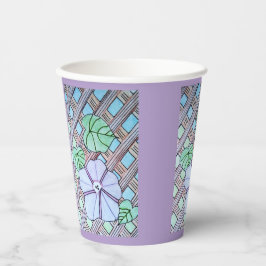 Lila Papiercup der Morning Glorie Pappbecher