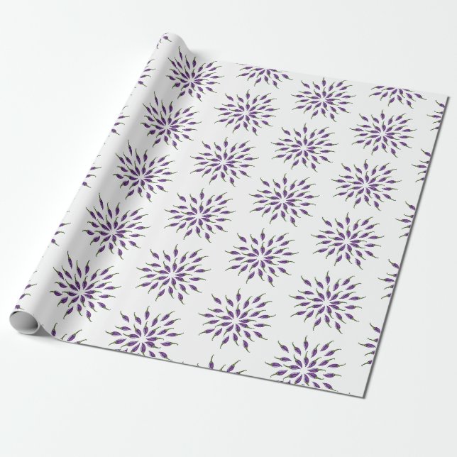 Lila Paprika-Mandala-Kunst Geschenkpapier (Ungerollt)