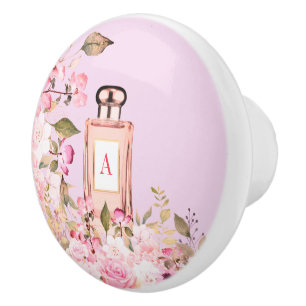 Lila Parfüm Flasche Hübsch Chic Monogramm Keramikknauf