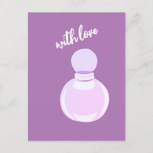 Lila Parfümflasche Postkarte