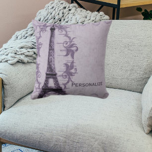 Lila Paris Grunge Kissen