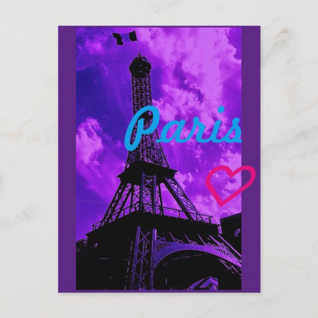 Lila Paris Postkarte (Vorderseite)