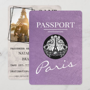 Lila Paris Reisepass Save The Date