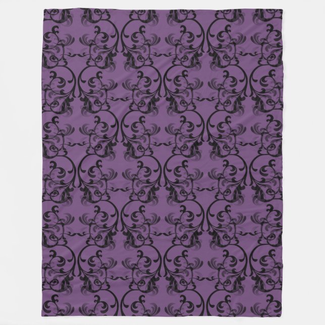 Lila Pariser Damask Fleece Blanket (Vorderseite)