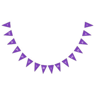 Lila Party-Banner zum Geburtstag mit individualisi Wimpelkette