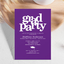 Lila Party Moderne fette Typografie Einladung