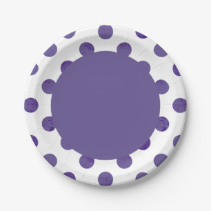 Lila Party Royal Ultra-Violet Grape Polka Dots Pappteller