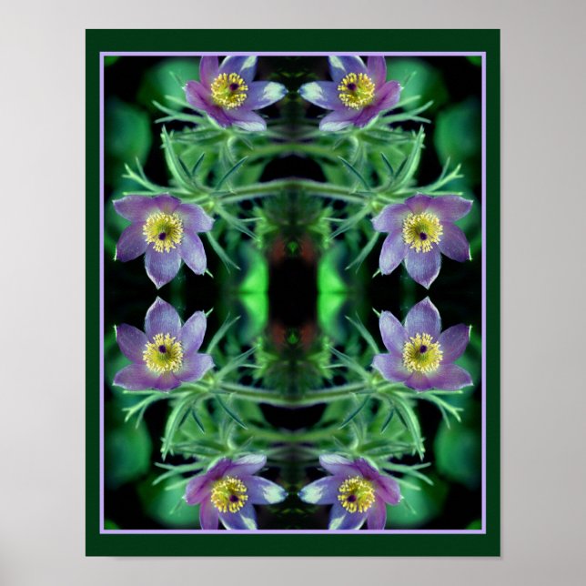 Lila Pasque Spring Blumen Abstrakt Poster (Vorne)