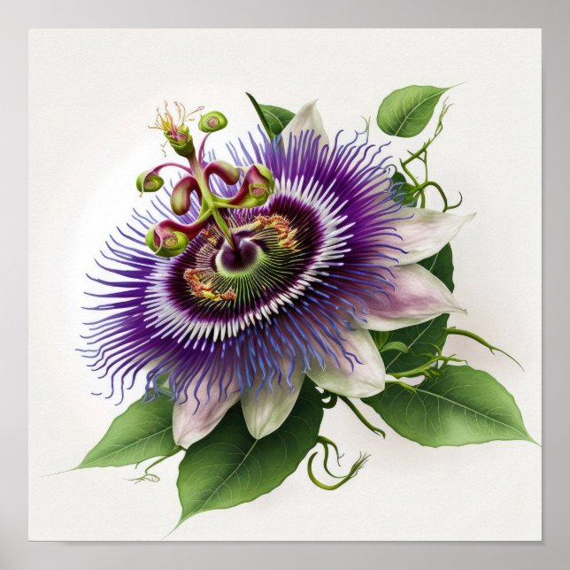 Lila Passion Blume Art Print Poster (Vorne)