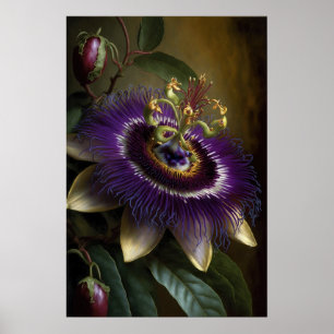 Lila Passion Blume Art Print Poster