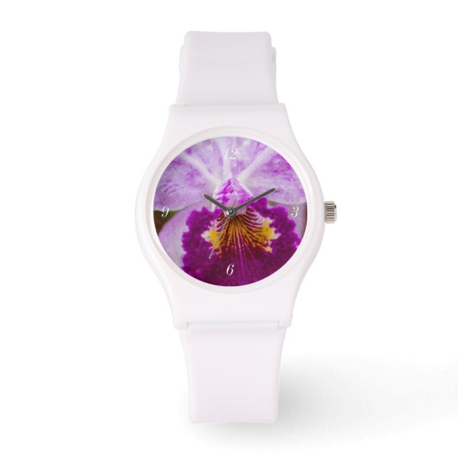 Lila Passion Orchid Armbanduhr (Vorderseite)