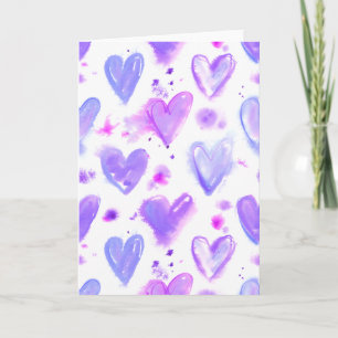 Lila Passion Watercolor Hörnchen Feiertagskarte