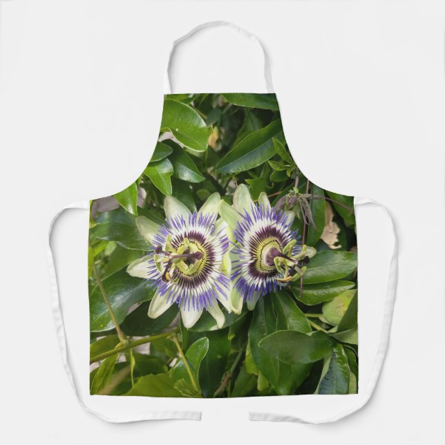 Lila Passionsblumen-Blumen-Schürze Schürze (Vorderseite)