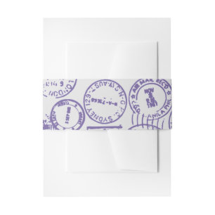 Lila Passport-Briefmarke Bauchband Einladungsbanderole