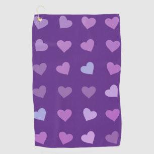 LILA PASTEL-FARBIGE HERZEN GOLFHANDTUCH