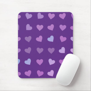 LILA PASTEL-FARBIGE HERZEN MOUSEPAD