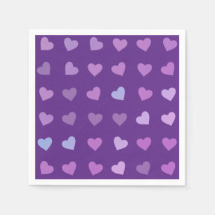 LILA PASTEL-FARBIGE HERZEN SERVIETTE
