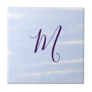 Lila-Pastell-Aquarell-Monogramm-Name-Buchstabe Ret Fliese