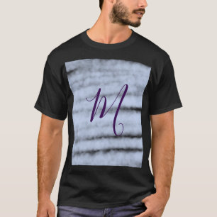 Lila-Pastell-Aquarell-Monogramm-Name-Buchstabe Ret T-Shirt