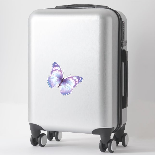 Lila Pastell Butterfly Aufkleber (Koffer)