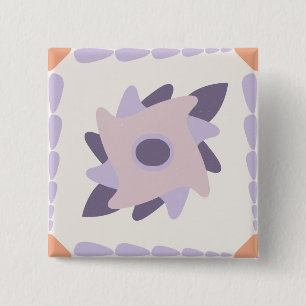 Lila-Pastell-Dekorative bunte Fliese Button