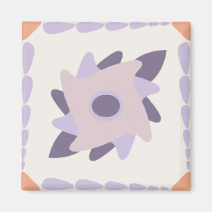 Lila-Pastell-Dekorative bunte Fliese Magnet