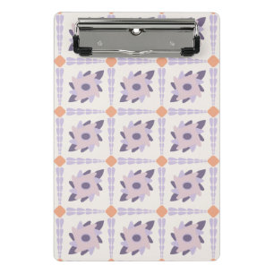Lila-Pastell-Dekorative bunte Fliese  Mini Klemmbrett