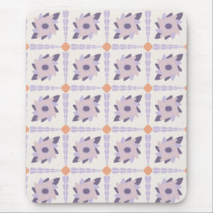 Lila Pastell-Dekorfliesenmuster Mousepad