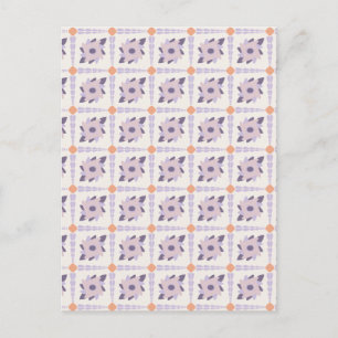Lila-Pastell-Dekorfliesenmuster Postkarte
