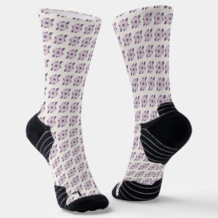 Lila-Pastell-Dekorfliesenmuster Socken