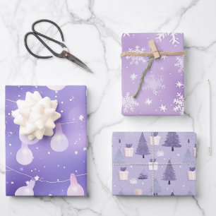 Lila Pastell Holiday Wrapping Paper Geschenkpapier Set
