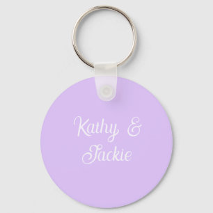 Lila Pastell Retro Paar Hochzeitsname stilvoll na Schlüsselanhänger