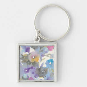 Lila Pastellblumenblätter des Juwel-Garten-  Schlüsselanhänger