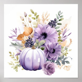 Lila pastellfarbenes Halloween-Kürbisposter Poster